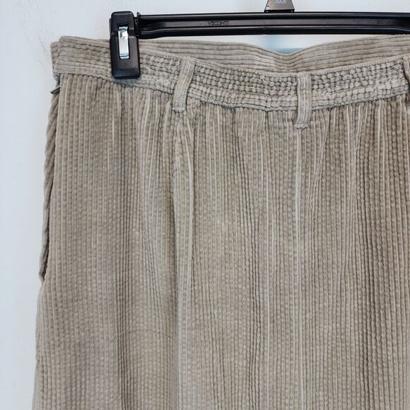 Nordstrom Corduroy Maxi Skirt Size L Tan Back Slit Neutral Grandma Lagenlook - Picture 7 of 14